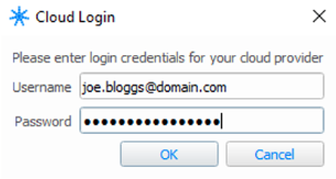 The Cloud sign-in dialog